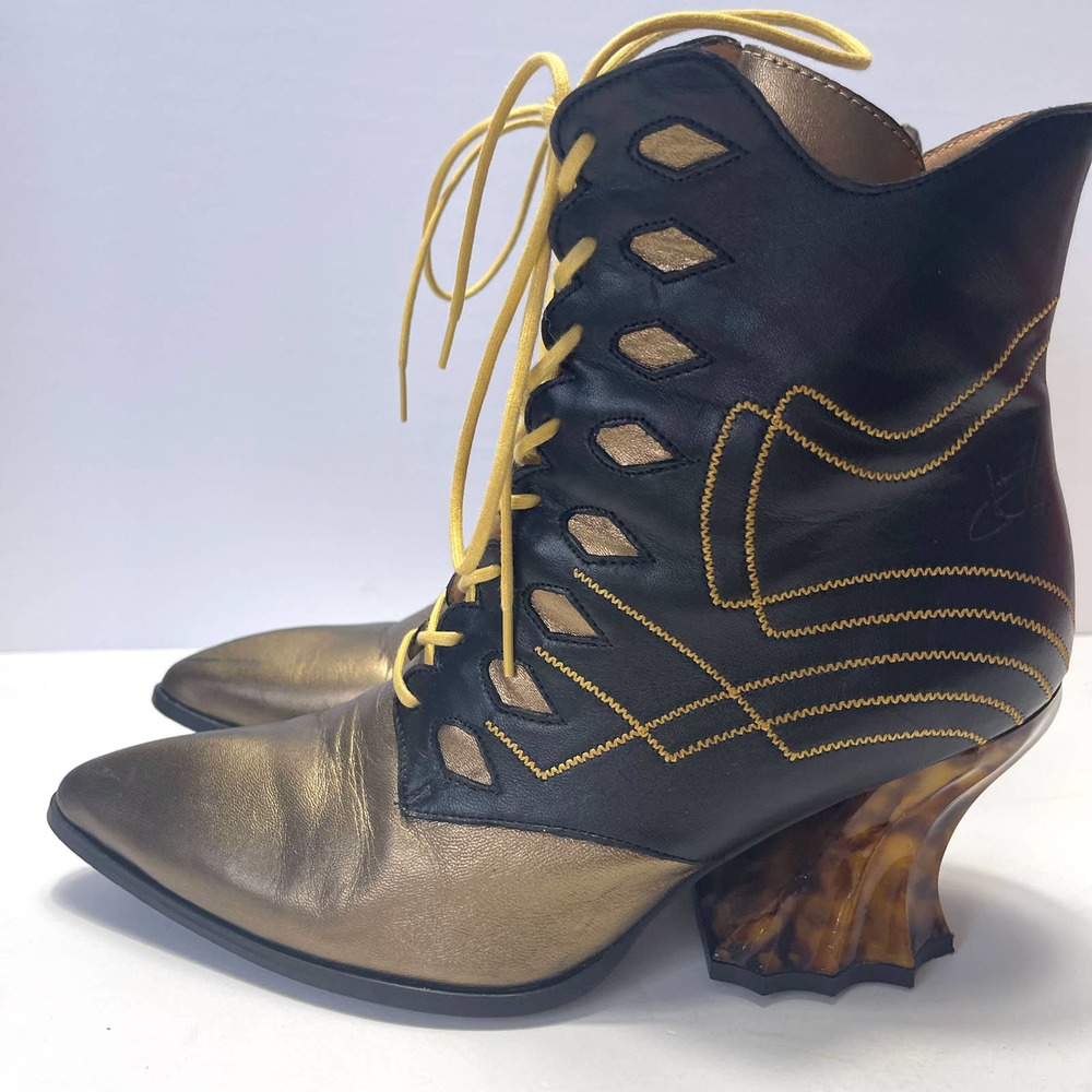 JOHN FLUEVOG Deliverance Brit Regal Ankle Boots in Bronze Size 7.5 - Picture 8 of 16